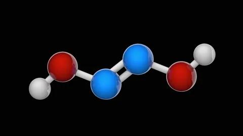Hyponitrous acid, H2N2O2. Seamless loop. RGB + Alpha (Transparent) channel Stock Footage 154230749