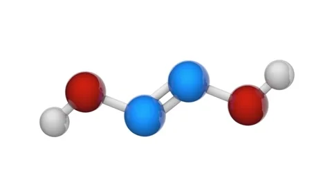 Hyponitrous acid, H2N2O2. Seamless loop. White background Stock Footage 154230750