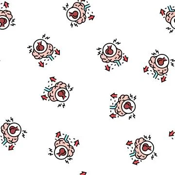 Hypopituitarism endocrinology vector seamless pattern Stock Illustration