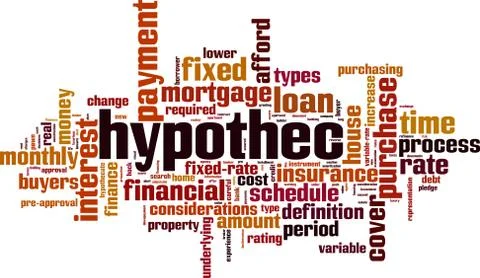 Hypothec word cloud Stock Illustration