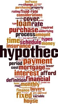 Hypothec word cloud Stock Illustration