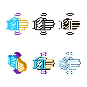 Hypothermia of hand icon vector outline forms イラスト素材