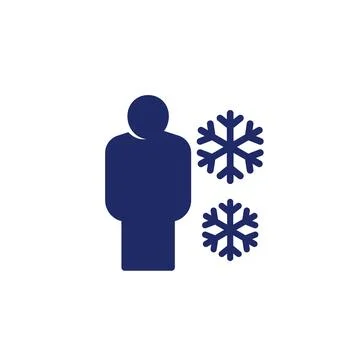 Hypothermia icon on white, vector Stock Illustration
