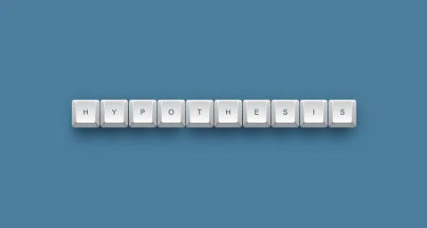 Hypothesis text on a 3d keyboard button with shadow concept series Stock Illustration