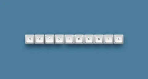 Hypothesis text on a 3d keyboard button with shadow concept series 스톡 일러스트