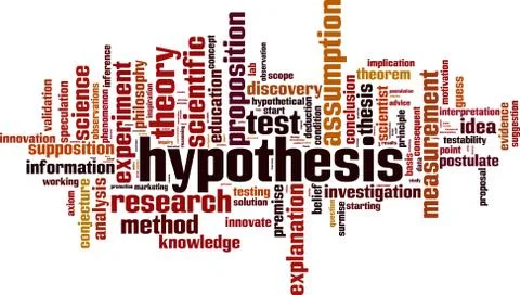 Hypothesis word cloud Illustrazione stock