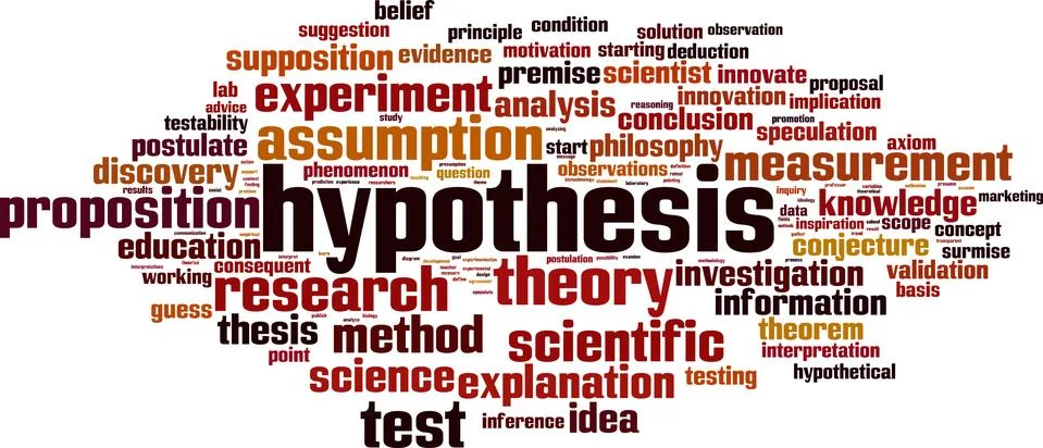 Hypothesis word cloud Illustrazione stock
