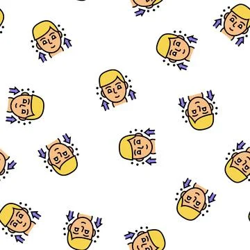 Hypothyroidism endocrinology vector seamless pattern Stock Illustration