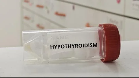 HYPOTHYROIDISM treatment tablets for replace thyroid hormone and normalize Foto stock