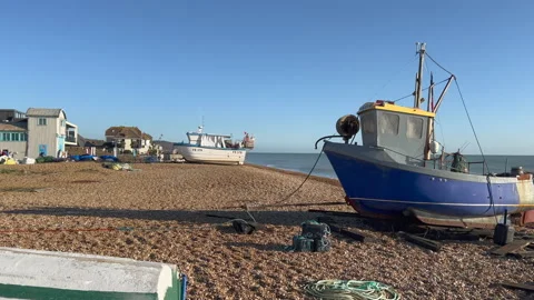 Hythe beach in Kent, UK Stock Footage 169714306