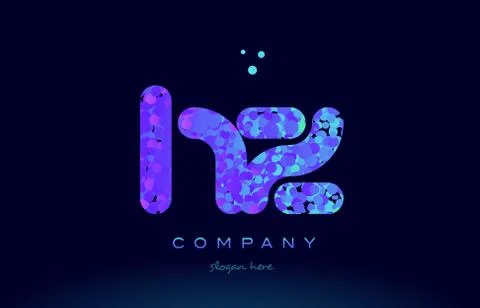 Hz h z bubble circle dots pink blue alphabet letter logo icon vector Stock Illustration