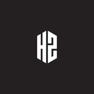 HZ Logo monogram with hexagon shape style design template Stock Illustration