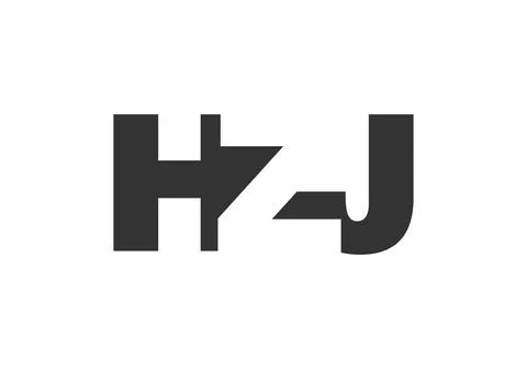 HZJ logo design. Initial letter H Z J bold font style for tech startups, co.. Stock Illustration