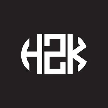 HZK letter logo design on black background. HZK creative initials letter logo Illustrazione stock