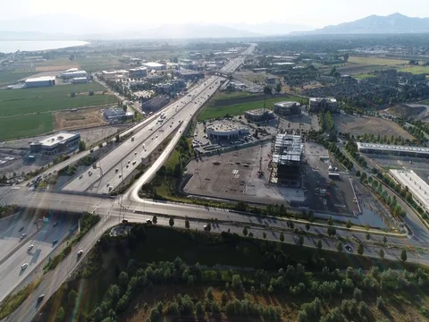 I-15 Freeway along Wasatch Front Corridor in Utah's Silicon Slopes Stock-Footage 78287797