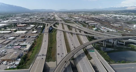 I-15 Freeway along Wasatch Front Corridor in Salt Lake City Video stock 109116269