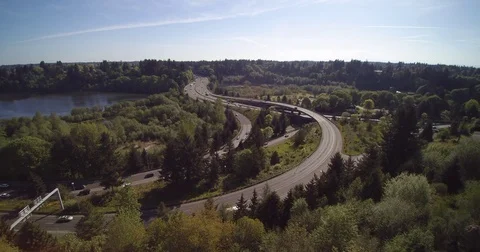 I-5 and highway 101 intersection Stock Footage 75431361
