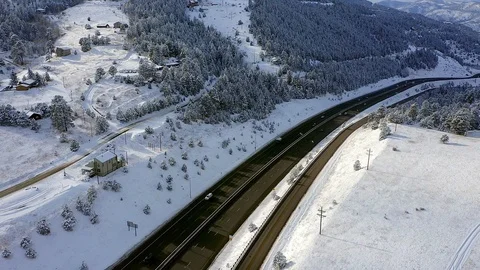 I-70 with fresh snow Vídeo Stock 101667484