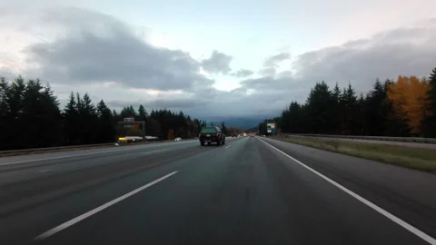 I-90 Interstate Eastbound outside of Seattle Stock Footage 256237039