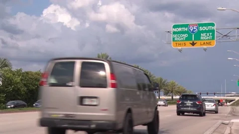 I-95 Exit at Sample Road Stock Footage 200881995