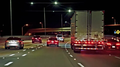 I-95 NIGHT TRAFFIC Ft Lauderdale, FL Stock-Footage 142109424