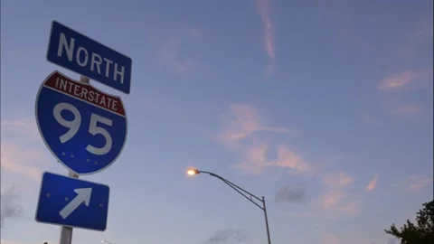 I-95 North Sign Time Lapse Stock Footage 200844642