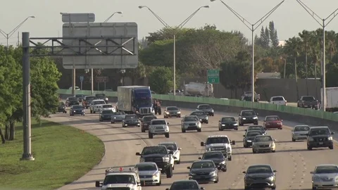 I-95 Northbound Evening Rush Hour Traffic Stock Footage 76727960