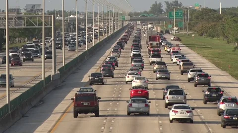 I-95 Northbound Evening Rush Hour Traffic Stock Footage 76738529