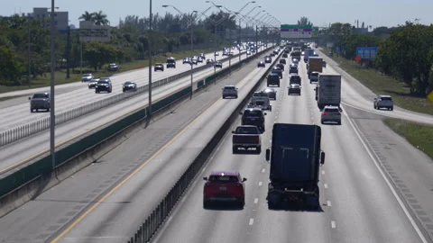 I-95 Traffic at SW 10th Street Stock Footage 230155643