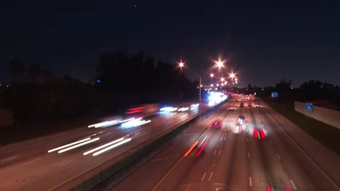 I-95 Traffic Twilight to Dark Time Lapse Stock Footage 200913660