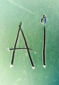 A.I. abbreviationof Artificial Intelligence, handwrite text on a frosty glass Stock Photos