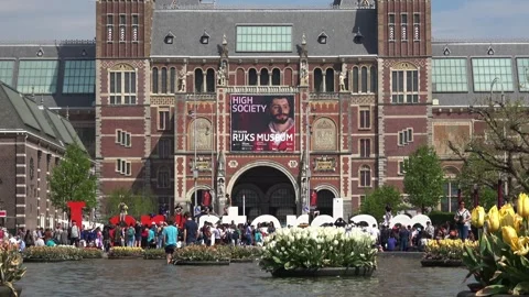 i am amsterdam sign in the front of rijksmuseum ~ video #90228740