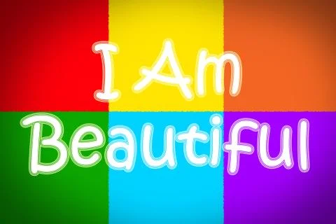 I am beautiful concept Stock Illustration