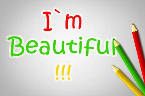 I am beautiful concept Stock Illustration