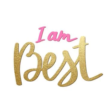 I am best print - simple poster design. Cartoon lettering. Vector illustraton Stock Illustration