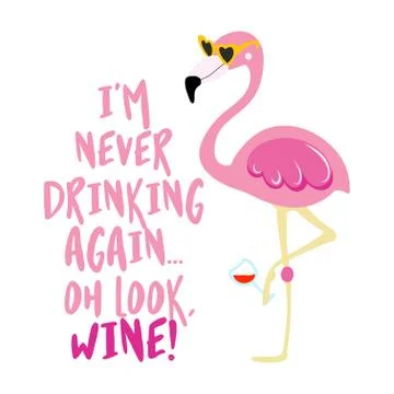 I am never drinking again. Oh look, wine! Stock Illustration