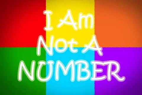 I am not a number concept Stock Illustration
