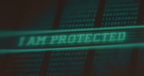 I Am Protected message on a background of data, cybersecurity concept Stock Footage 322619988