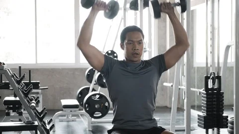 I am pumping iron. Stock Footage 103438327