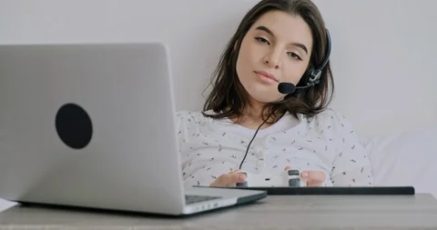I am so bored with this client support job. Stock Footage 120382676