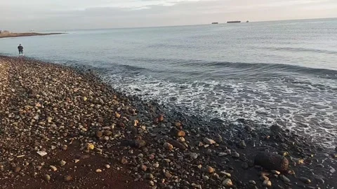 I am waiting for sunrise at Paiton beach, East Java, Indonesia. Stock Footage 308148564