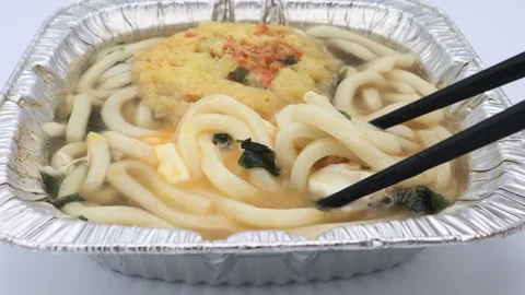 I ate tempura udon. Stock Footage 336620975