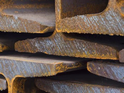 I-beams at a warehouse Stock Photos
