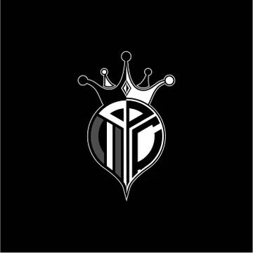 I C circle monogram logo emblem style with clown crown shape vector decoratio Stock Illustration