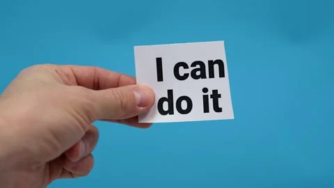 I can do it. Motivation. Blue background. Stock Footage 295178820