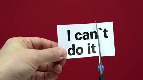 I can do it. Motivation. Red background. Stock Footage 295179330