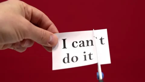 I can do it. Motivation. Red background. Stock Footage 295179379