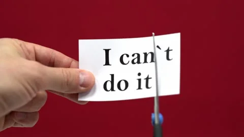 I can do it. Motivation. Red background. Stock Footage 295179457