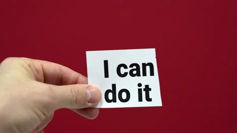 I can do it. Motivation. Red background. Stock Footage 295179496