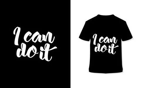I can do it. Stylish Hand drawn typography poster. Stock Illustration